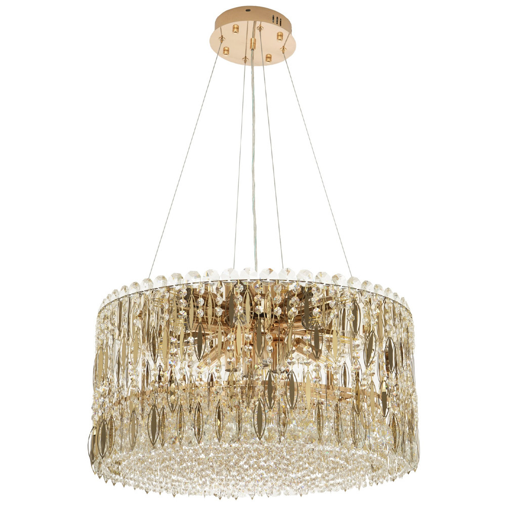 Круглая люстра с металлическими и хрустальными подвесками Bonnay Crystal Chandelier