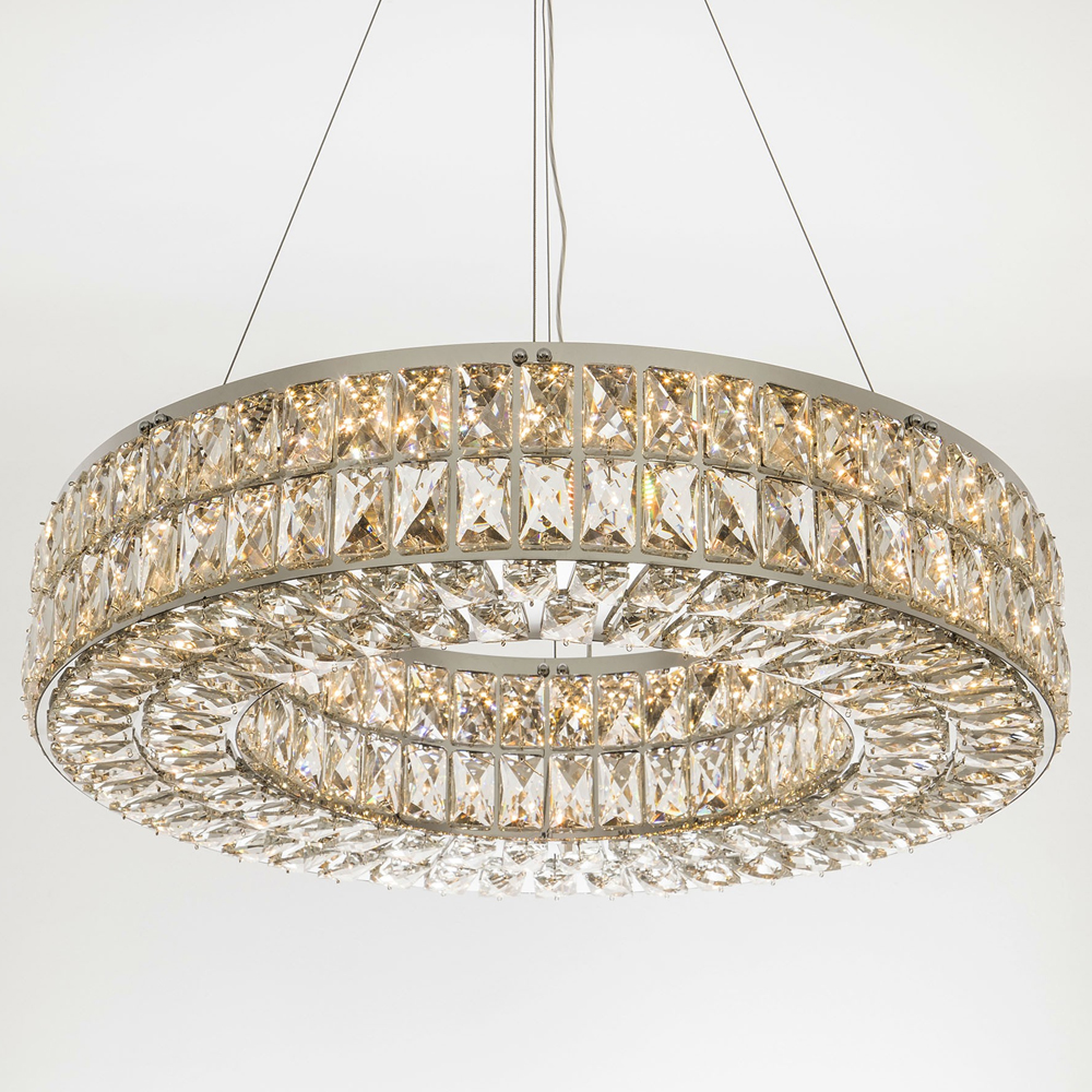 Круглая люстра с хрустальным декором Langlais Crystal Chrome Chandelier
