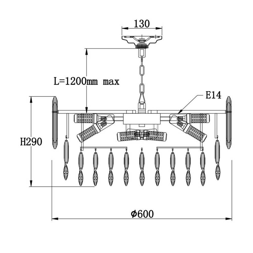 Круглая люстра с хрустальными подвесками на золотистом каркасе Gorgeous Crystal Light