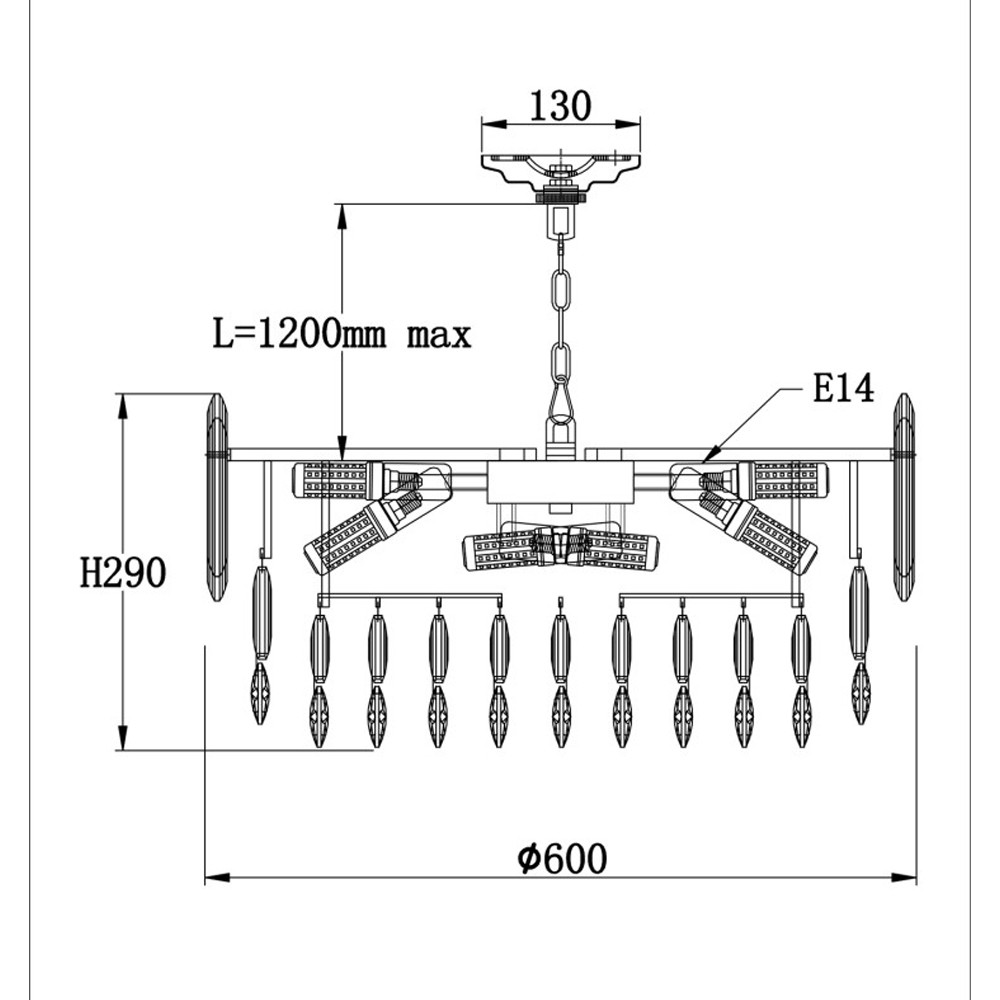 Круглая люстра с хрустальными подвесками на серебряном каркасе Gorgeous Crystal Light