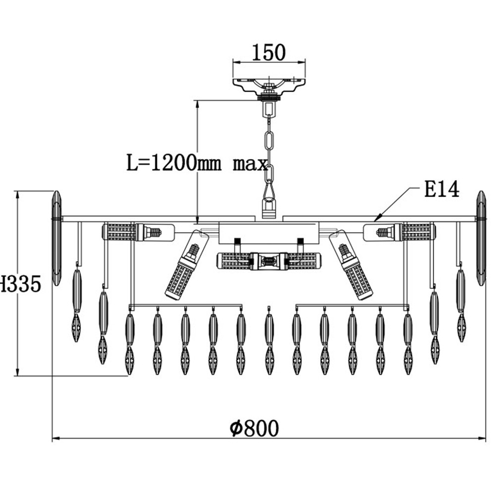 Круглая люстра с хрустальными подвесками на серебряном каркасе Gorgeous Crystal Light