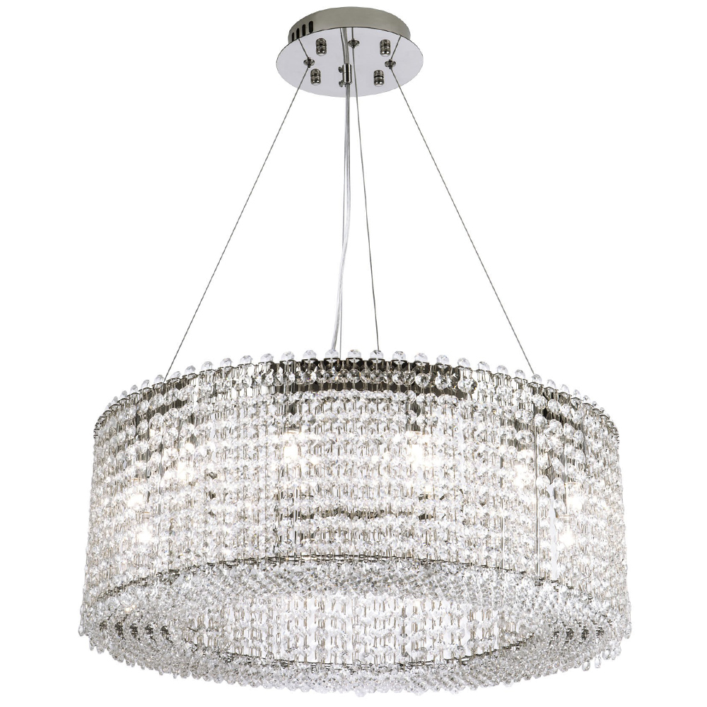 Круглая люстра с хрустальными подвесками хром Crystal Art Chrome Chandelier 12