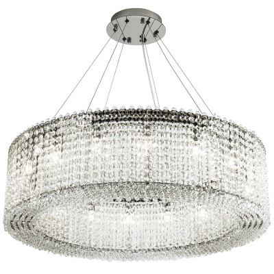 Круглая люстра с хрустальными подвесками хром Crystal Art Chrome Chandelier 16