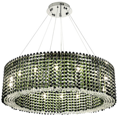 Круглая люстра с хрустальными подвесками хром Crystal Art Chrome Green Chandelier 16