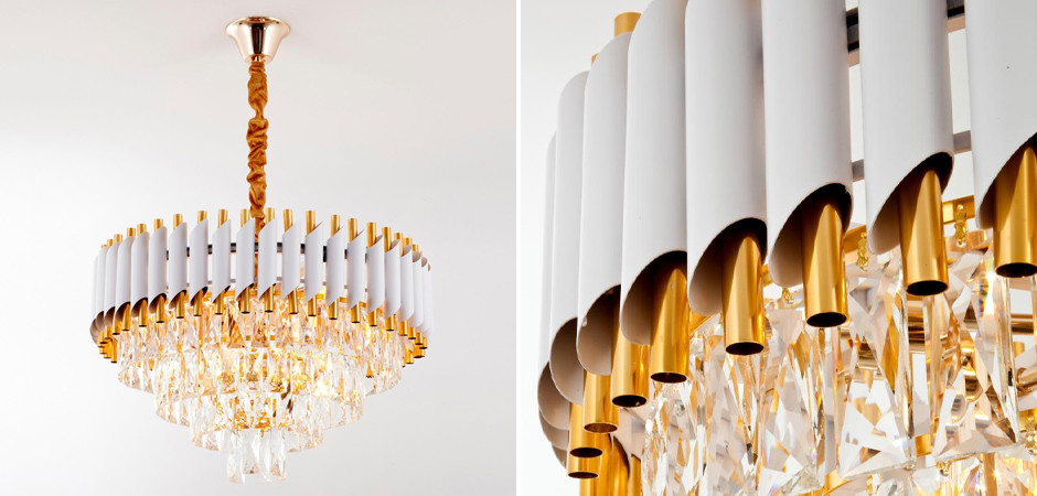 Круглая многоярусная люстра Empire Crystal Gold