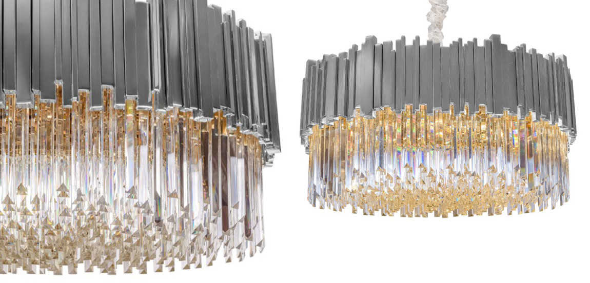 Круглая многоярусная люстра Luxxu Modern Cascade Chandelier Silver Metal Glass 100