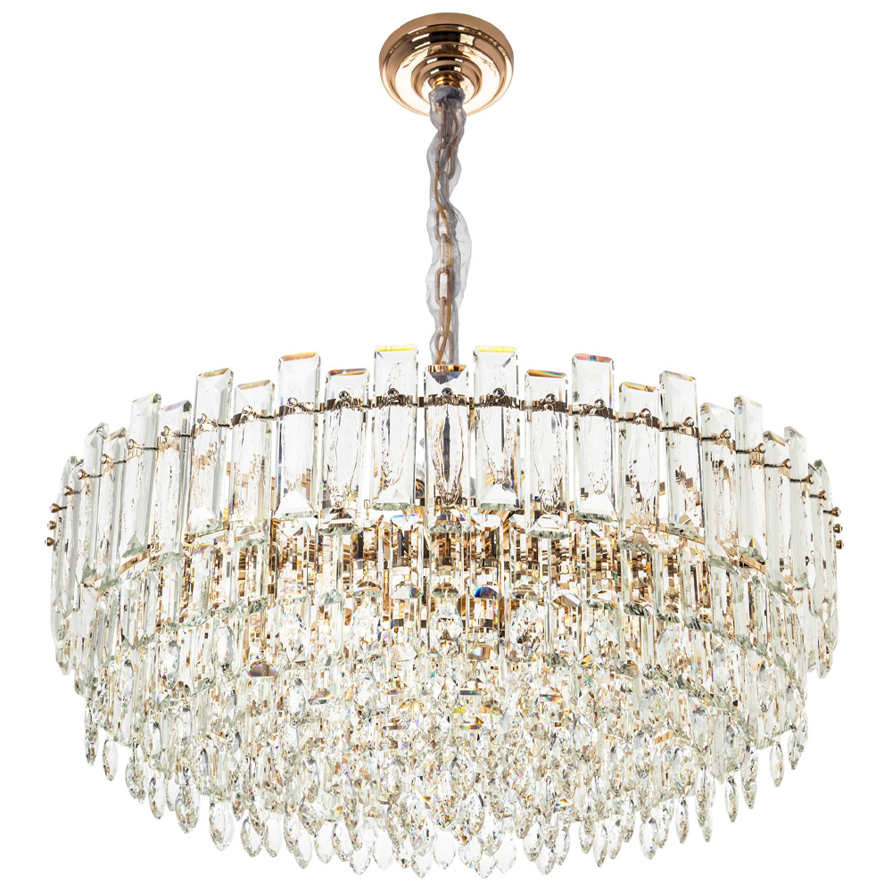 Круглая многоярусная люстра с хрустальным декором Cascade Waterfall Chandelier 18