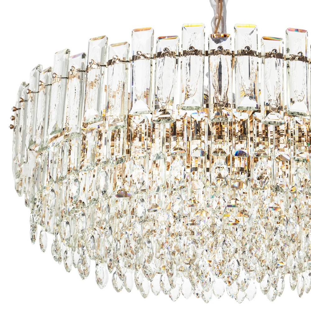 Круглая многоярусная люстра с хрустальным декором Cascade Waterfall Chandelier 18
