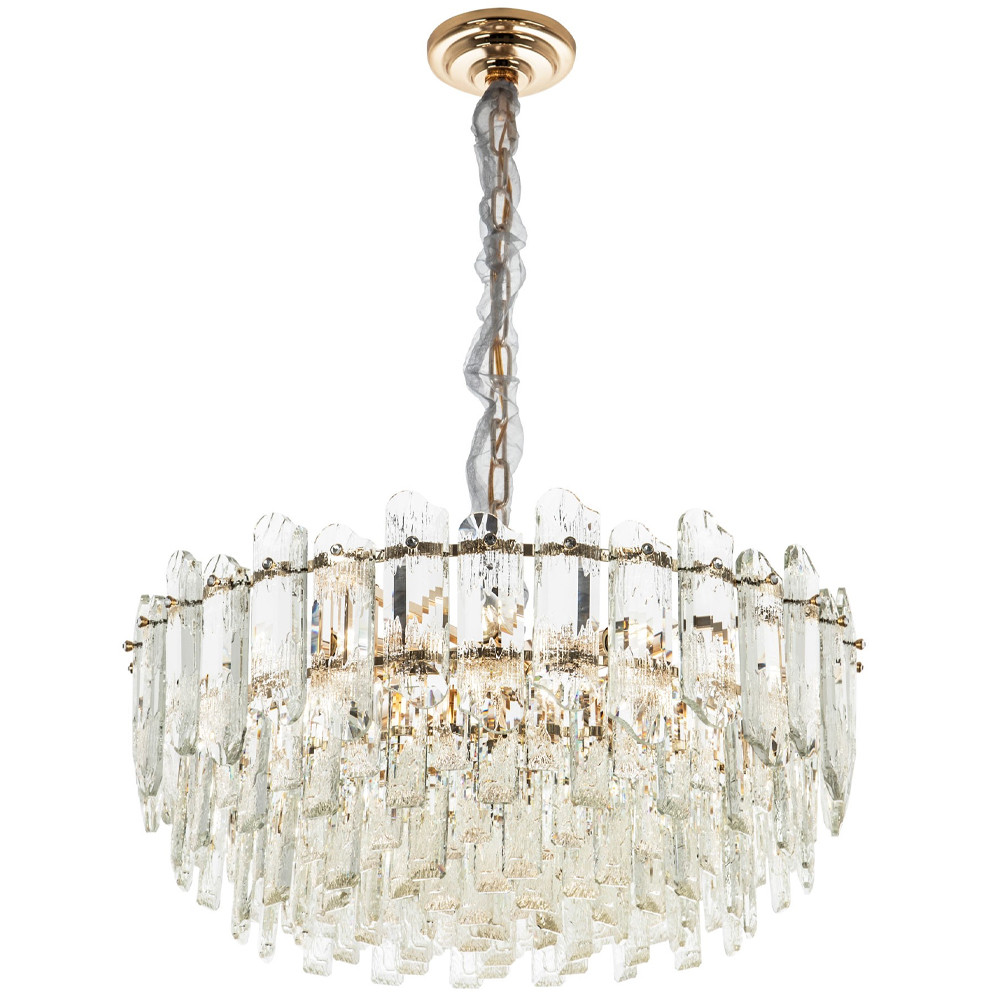 Круглая многоярусная люстра с хрустальным декором Cascade Waterfall Crystal Chandelier 12