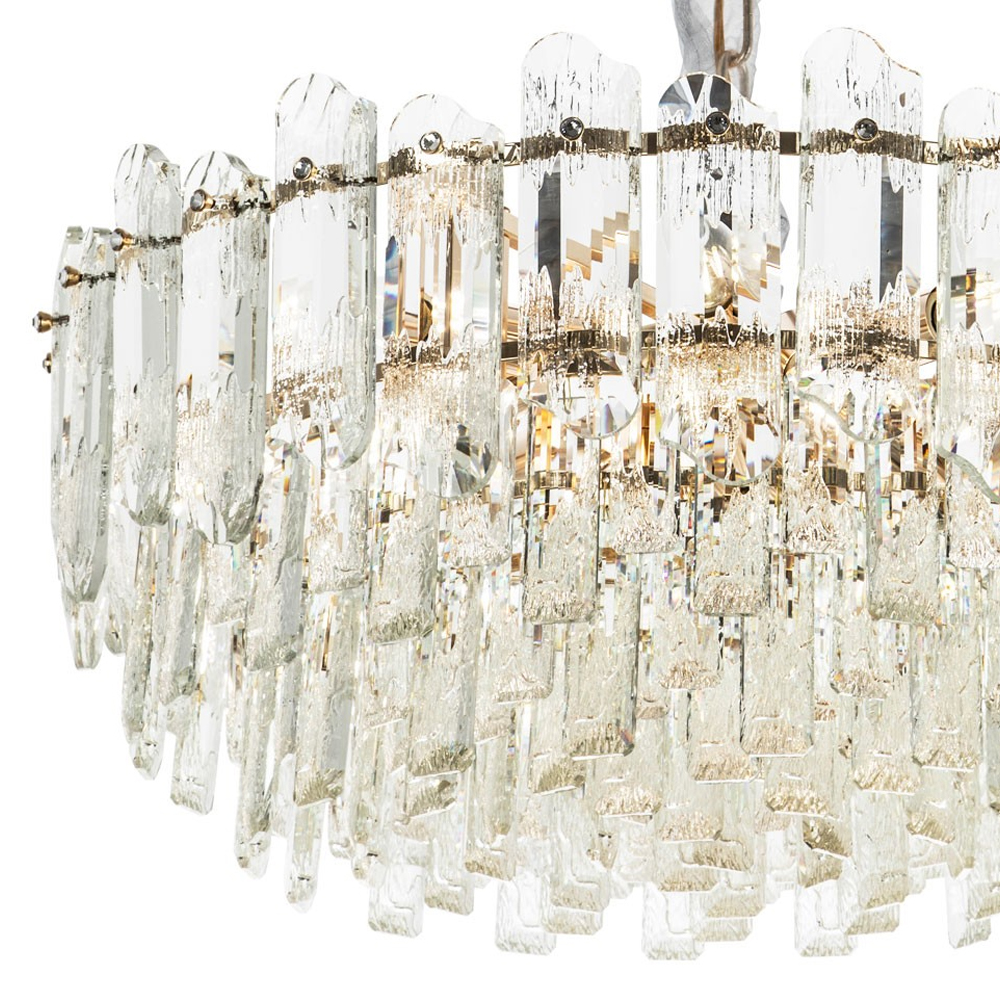 Круглая многоярусная люстра с хрустальным декором Cascade Waterfall Crystal Chandelier 12