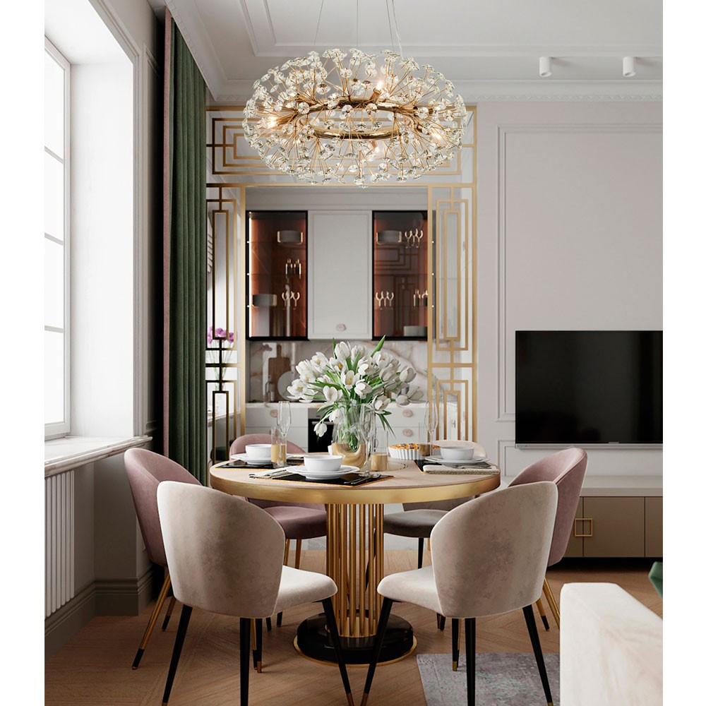 Круглая подвесная люстра Crystal Dandelions Chandelier