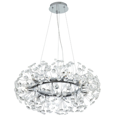 Круглая подвесная люстра Crystal Dandelions Chrome Chandelier