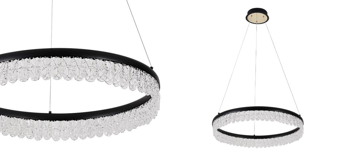 Круглая светодиодная люстра Pettico Black