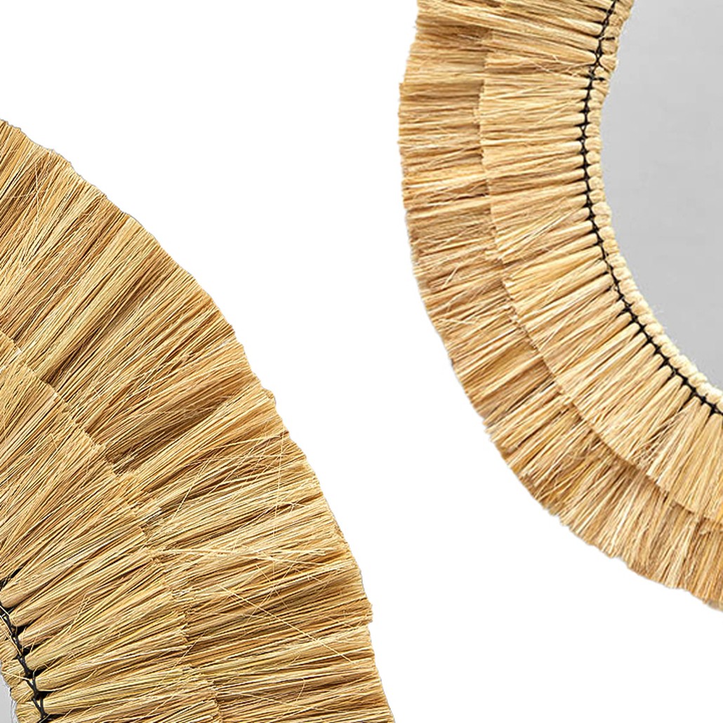 Круглое зеркало с плетеной рамой Jyoti Wicker Mirror