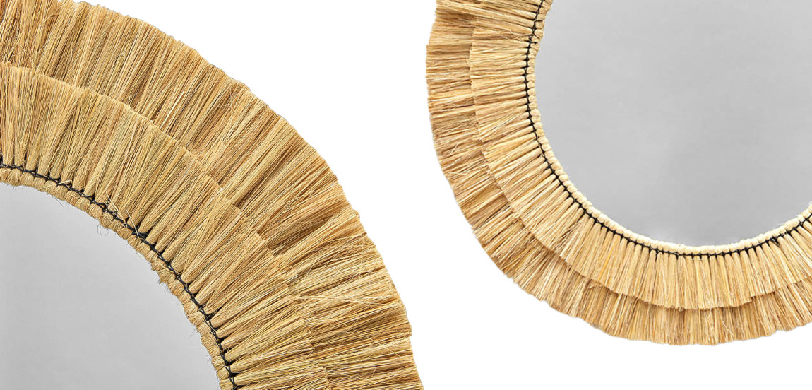 Круглое зеркало с плетеной рамой Jyoti Wicker Mirror