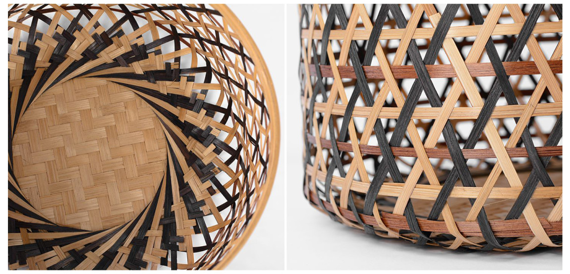 Круглые плетеные коробки с крышкой