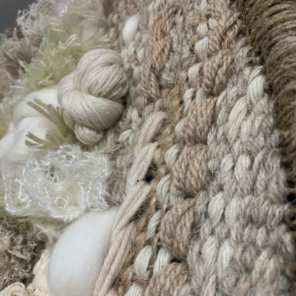 Круглый Вязанный Гобелен Абстракция Breath of Mist Wall Hanging