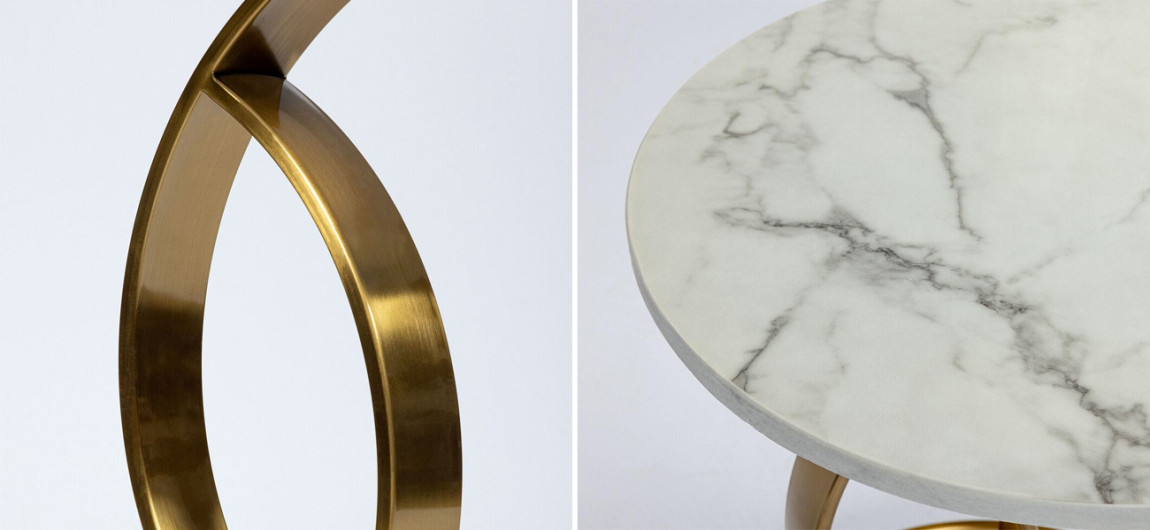 Круглый кофейный столик с мраморной столешницей Notes