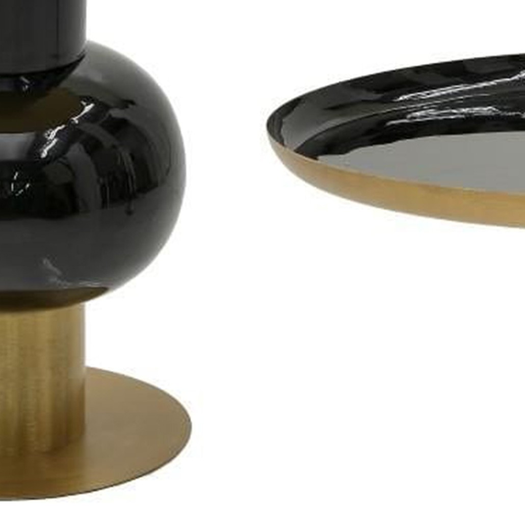 Круглый металлический приставной стол Calem Side Table Gold Black