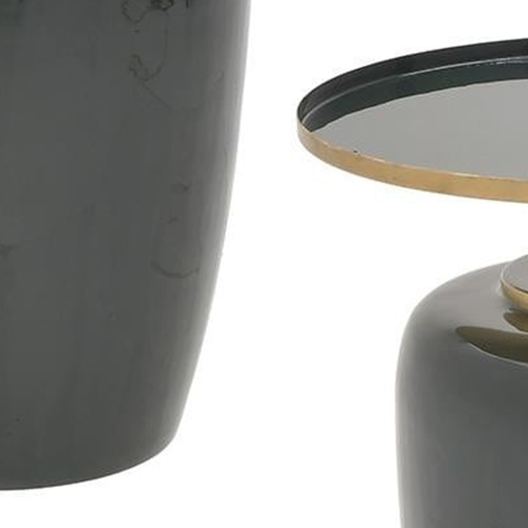 Круглый металлический приставной стол Calem Side Table Olive