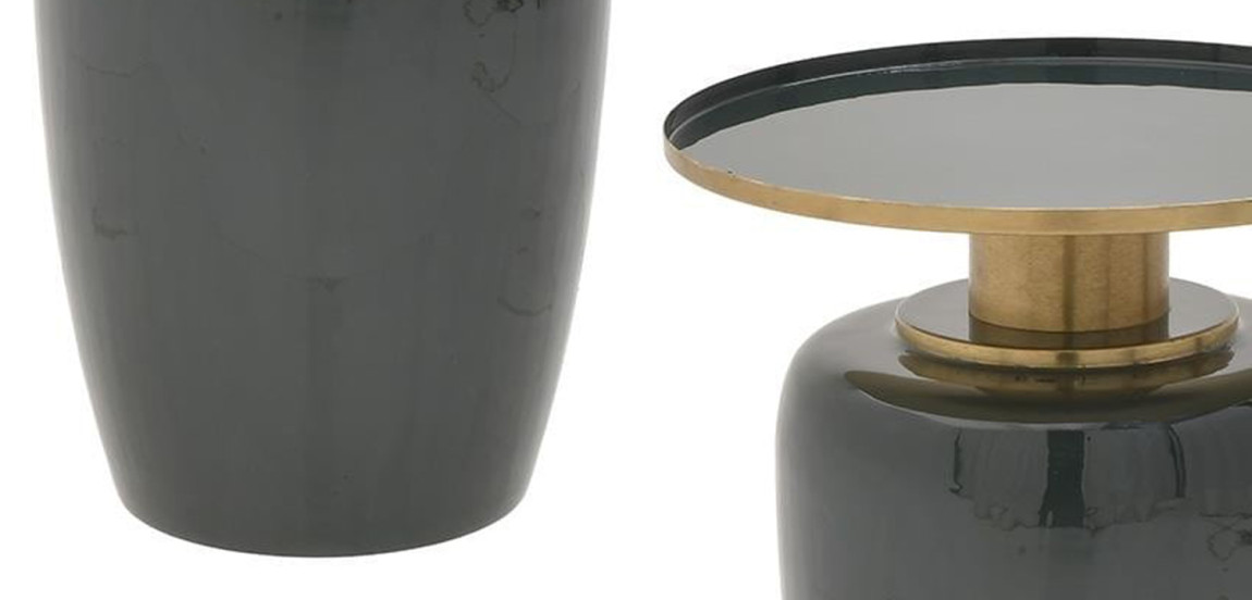 Круглый металлический приставной стол Calem Side Table Olive