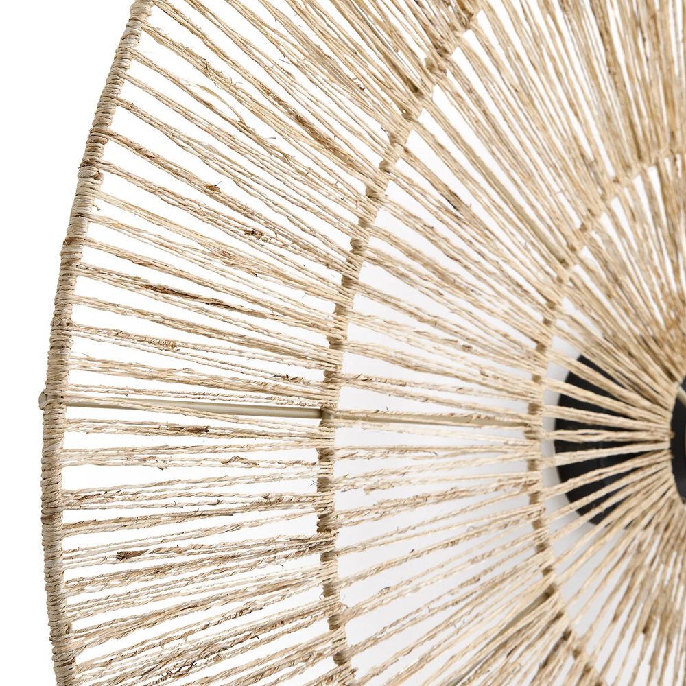 Круглый настенный светильник с декором из пеньковой веревки Alano Wall Lamp