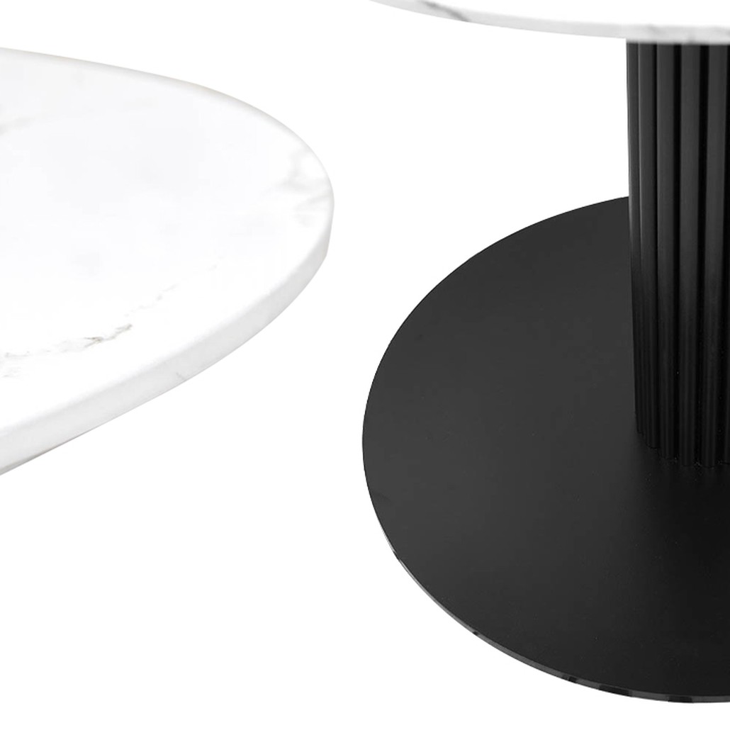 Круглый обеденный стол Blanca Marble Dinner Table столешница с рисунком под мрамор
