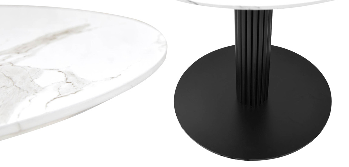 Круглый обеденный стол Blanca Marble Dinner Table столешница с рисунком под мрамор