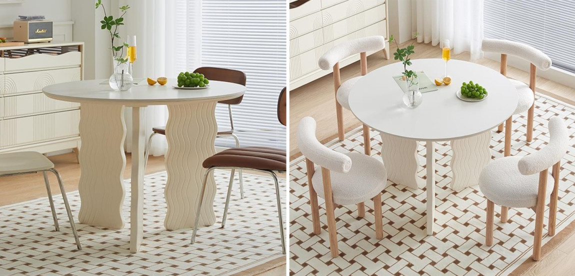 Круглый обеденный стол Lam Curved Dining Table