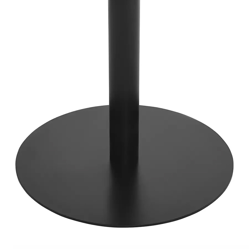 Круглый обеденный стол с белой мраморной столешницей White Tabletop on Black Base