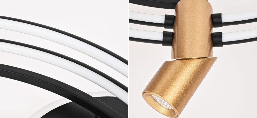 Круглый потолочный светильник с поворотными спотами Hight-tech Spots