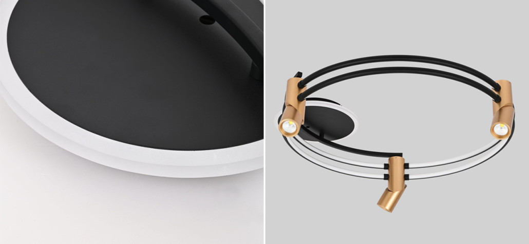 Круглый потолочный светильник с поворотными спотами Hight-tech Spots