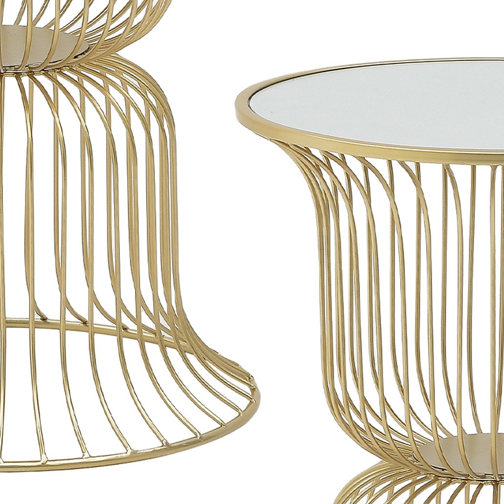 Круглый приставной стол Anthony Gold Side Table
