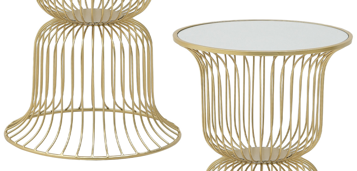 Круглый приставной стол Anthony Gold Side Table