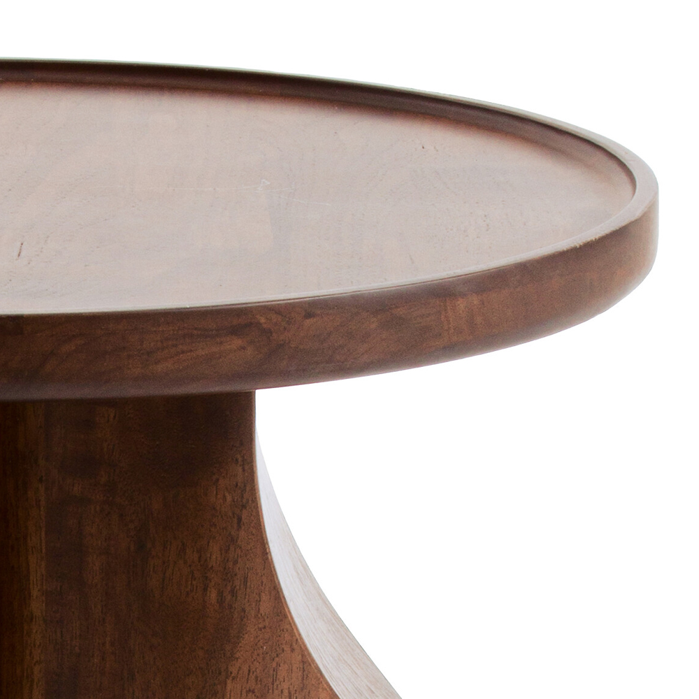 Круглый приставной стол из массива ореха Balu Wooden Side Table
