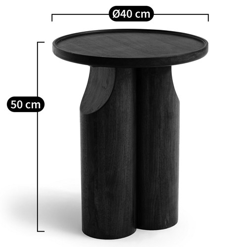 Круглый приставной стол из массива ореха Balu Wooden Side Table