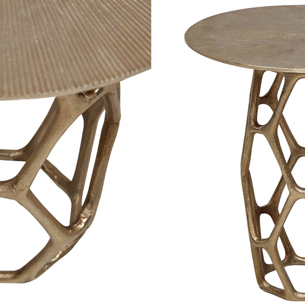 Круглый приставной столик из металла Mahdi Side Table