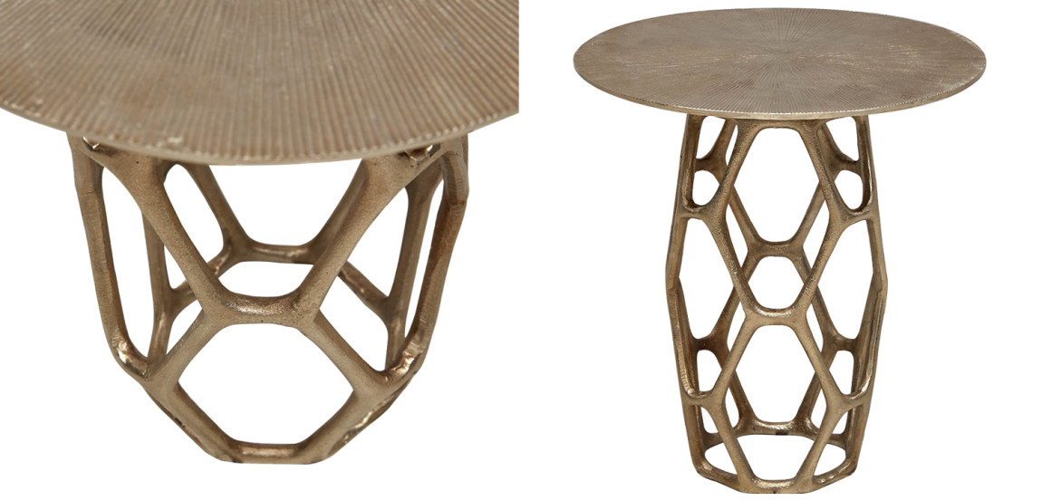 Круглый приставной столик из металла Mahdi Side Table
