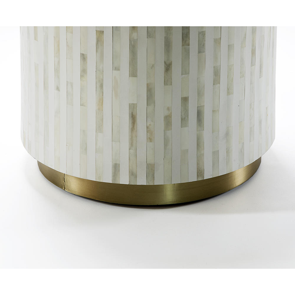 Круглый приставной столик с инкрустацией RADIAL BONE INLAY SIDE TABLE
