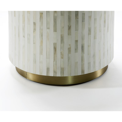 Круглый приставной столик с инкрустацией RADIAL BONE INLAY SIDE TABLE