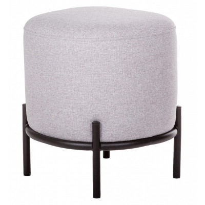 Круглый пуф на металлических ножках с обивкой из рогожки Casey Poof