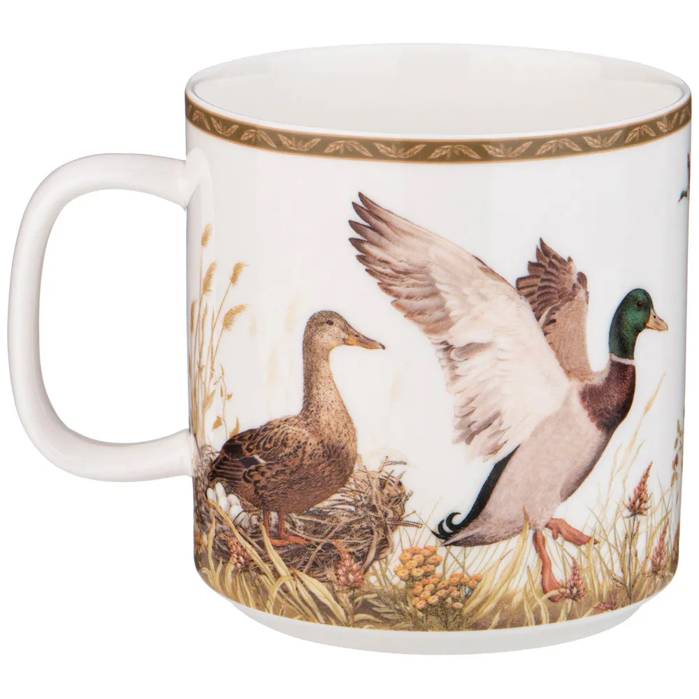 Кружка из фарфора с изображением уток и собаки 400 мл Hunting Porcelain Collection