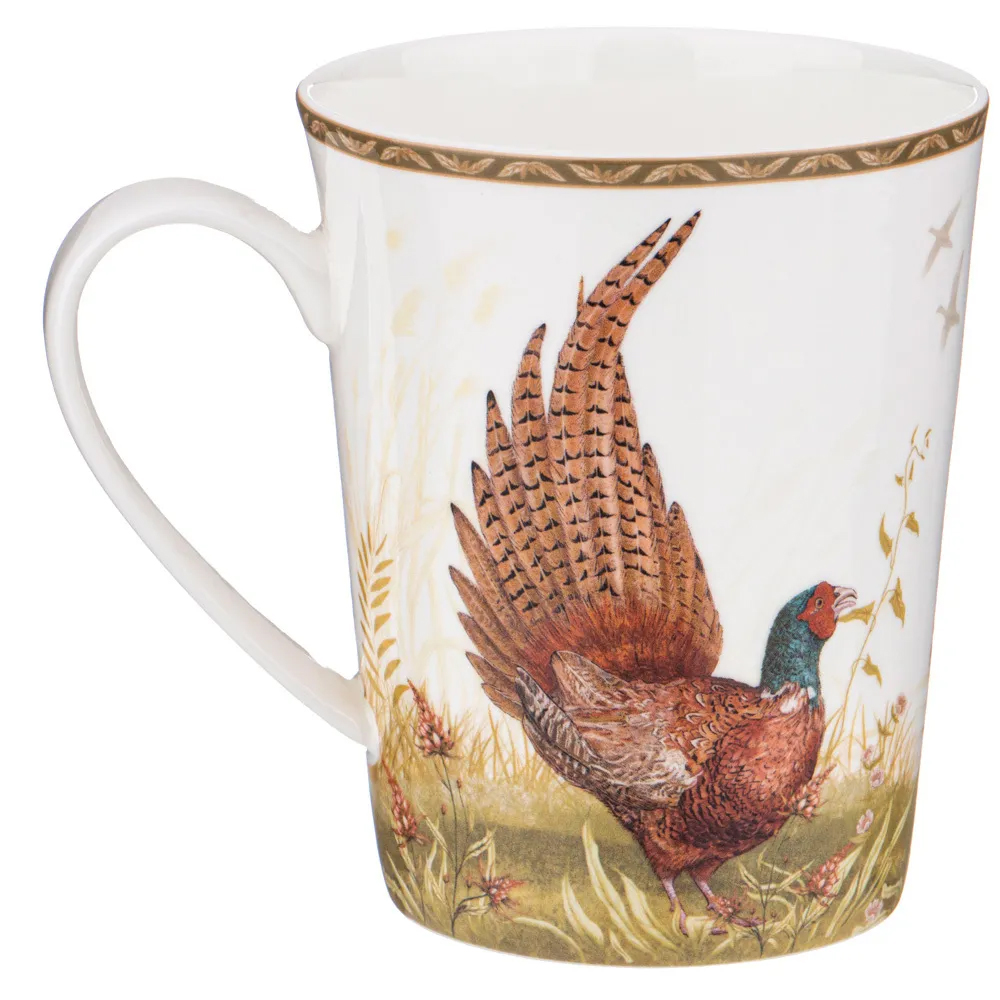 Кружка из фарфора с изображением фазанов 480 мл Hunting Porcelain Collection