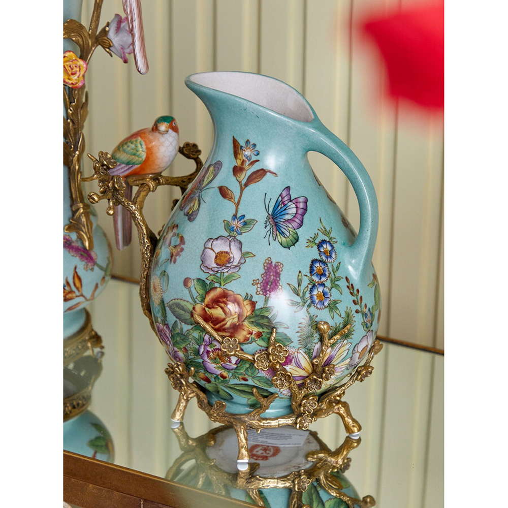 Кувшин с птичкой и  цветочным рисунком Blue Garden