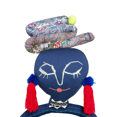 Кукла из одежды и павлопосадских платков Rusalka Blue Jeans