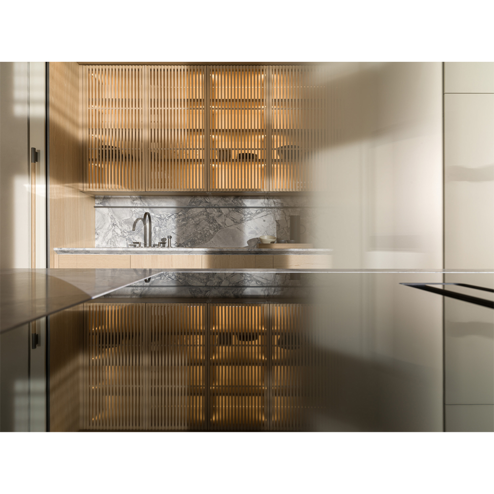 Кухонный гарнитур из камня и дерева с раздвижными дверцами TIVALÌ 2.0 Dada Engenereed Kitchen