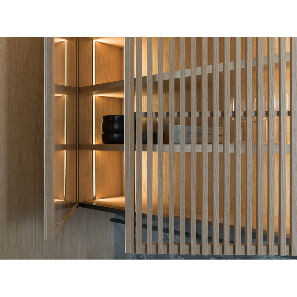 Кухонный гарнитур из камня и дерева с раздвижными дверцами TIVALÌ 2.0 Dada Engenereed Kitchen