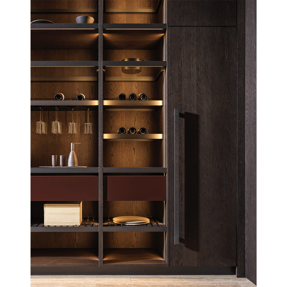 Кухонный гарнитур из красного мрамора и дерева VVD Dada Engenereed Kitchen