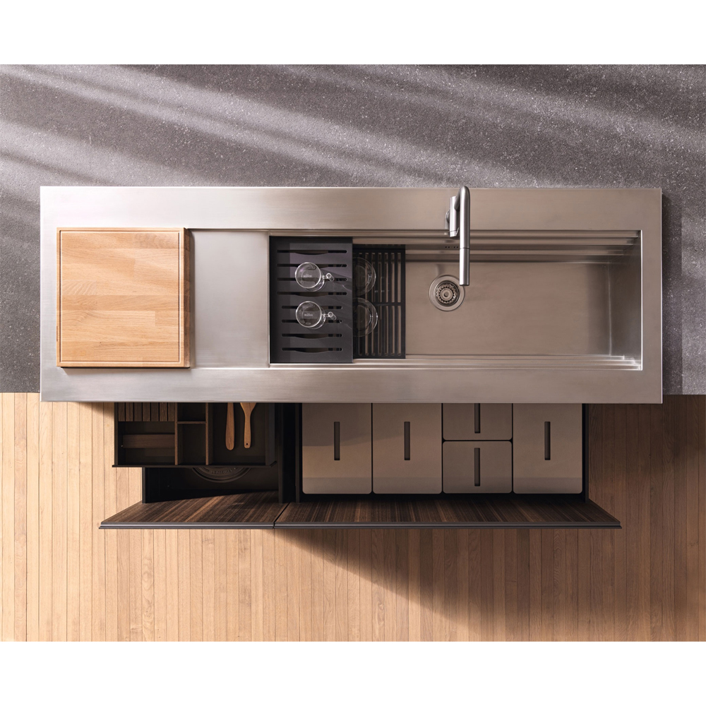 Кухонный гарнитур из массива дерева и камня HI-LINE 6 FRAME DOOR Dada Engenereed Kitchen