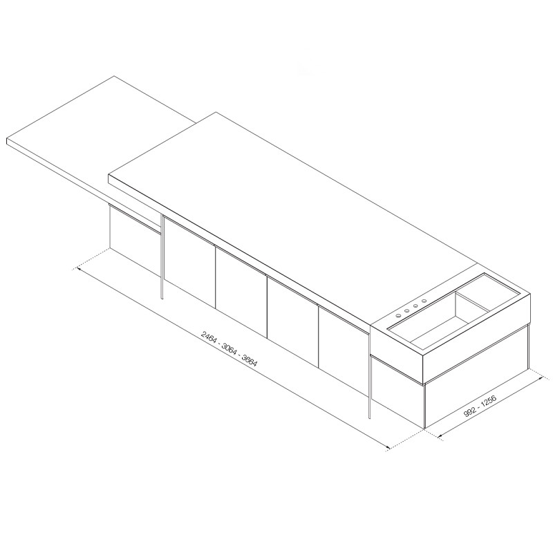 Кухонный гарнитур из массива дуба и камня Ratio Dada Engenereed